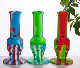 11 Inch Skull Silicon Water Hand Pipe With Silicone Down Stem Large Tobacco Silicon Hookah Bongs For Dry Herb7643467