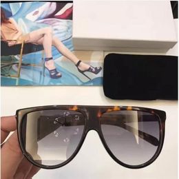 41435 Sunglasses Vintage Audrey Fashion Women Brand Designer CL41435 Big Frame Flap Top Oversized Leopard Pc Plank Frame Material 263s