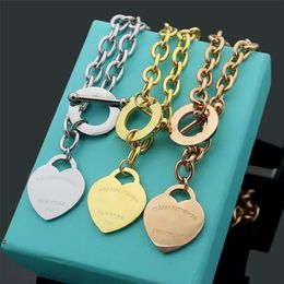 New OT Button Love Charm Bracelet Necklace Set Classic T Letter Designer Couple Set Fashion Men and Women Jewellery Gift203c