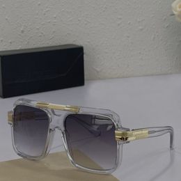 Vintage 663 Square Sunglasses Gold Crystal Frame Grey Gradient Lens occhiali da sole Men Vintage Sun glasses with box214S