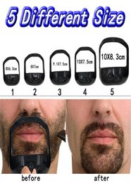 2021 Men Clippers Template Guide Design Mustache Goatee Shaving Shaper Style Beard Comb Perfect Shape Styling Tool 5pcsSet5983877