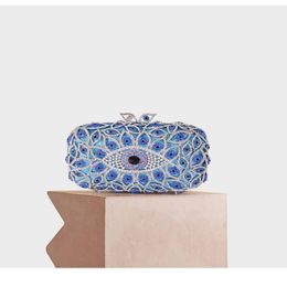 Evening Bags XIYUAN Eye Shape Women Gold Blue Colour Crystal Clutch Bag Wedding Party Handbags Minaudierer Purses Bridal1258u