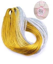 1mm Non Stretch Gold Silver Jewellery Making Gift Wrap Ribbon Metallic Tinsel Cord Rope Party Decoration 100M per Roll6419669