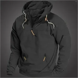 Men's Sweaters Hooded Solid Colour Sweater Sports Casual Loose Fitting Designer Hoodies Sweatshirt Youth Zip Mens