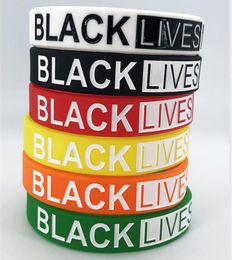6 Colour Black Lives Matter Wristbands Silicone Wrist Band Bracelet Letters Print Rubber Bangles bracelet party Favour Whole KJJ6074626