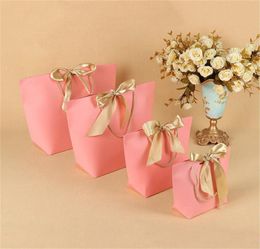 5 Colours Paper Gift Bag Boutique Clothes Packaging Cardboard Package Shopping Bags for Present Wrap with Handle1368834