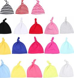 Baby Hats Newborn Soft Knotted Cap for 02 years cotton Infants Boys and Girls Beanies Sleep Stripe Caps Headwear Headgear KKA79747865767