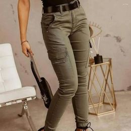 Women's Pants Women Office Lady Trousers For Autumn Tactical Multi Pocket Cargo Streetwear Jogger