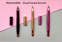 1Pc Doubleheaded Makeup dual head Lip Brush for Eyeshadow eyebrow brush Retractable two head brushes Cosmetic Lipstick Lip Brush3357512