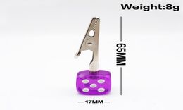 Portable Dice Bracket Roach Clip Smoking Accessories Support Stand Dry Herb Tobacco Preroll Cigarette Holder with Clamp Tongs card8664257