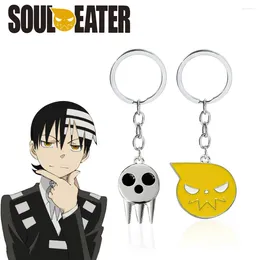 Keychains Anime Soul Eater Keychain Death The Kid Punk Skull Shinigami Pendant Keyring For Women Men Halloween Cosplay Jewelry Gift