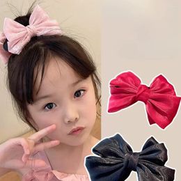 Hair Accessories Baby Girls Cute Solid Colour Bowknot Ornament Hairpins Children Sweet Acrylic Clips Kids Lovely