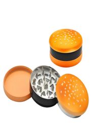 New Cookie Biscuit Hamburger Zinc Alloy Metal Smoking Herb Grinder 3Piece 55 MM Shark Teeth Metal Herb Grinder Spice Crusher Hand6029022