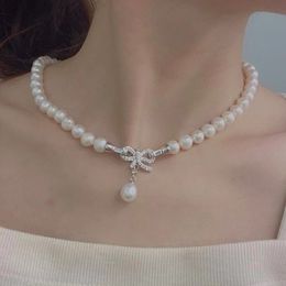 High Quality 925 Sterling Silver Real Freshwater Pearl Necklace and Bracelet Set Jewellery For Woman 240305