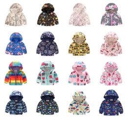 39 styles Christmas Kids cartoon floral hoodie jacket baby boys girls cute fashion zipper sport jackets children designer coat3446287