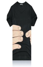 Summer men's t-shirt 3D big hand Fit Print pattern Korean top Lovers Street short sleeve European and Aman fashion9029593