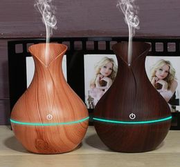 electric humidifier aroma oil diffuser ultra wood air humidifier USB cool mini mist maker LED lights for home office8357990