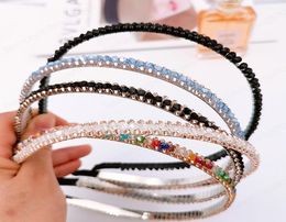 New classic fashion Three rows color Headband Crystal Hairband Festival Hair Rhinestone for Women girls Accessories Headwear6658647