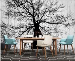 Modern classic wallpaper for walls minimalist black and white big tree wallpapers living room TV background wall7994998