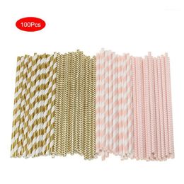 Eco Paper Straws 100 Pcs Birthday Decoration Valentines Straw Drinking Paper Straws Bachelor Party Children Party Decorations1185C