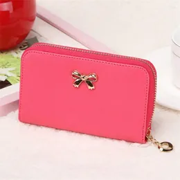 Wallets High Quality Cute Bowknot Purse Solid Wearable Designer Women Short Lady Female Used-15
