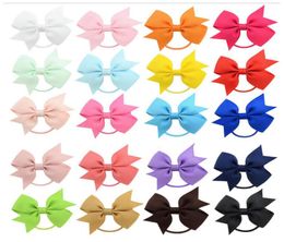 22 inch Baby Girl Solid Ribbon Cheer Bows Hair Bow Handmade Girls Cheerleading Bows hairband pony tail holder3020980