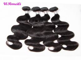URmeili Brazilian Body Wave Hair Extensions 100 Remy Human Hair Weave Bundles 3 4 Pieces Natural Color cheap human hair 30 inch b4900627
