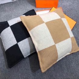 Letter Pillow Soft Wool Cushion Pillows can match with Blanket Home Decorativegray orange black268H
