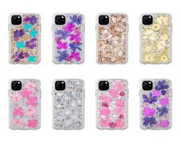 Luxury Dried Real Flowers Floral Aesthetic Phone Cases for iPhone 11 12 13 14 Pro Max 7 8 Plus Clear TPU Bumper Protective Cover5740926