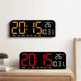 Wall Clocks Large Digital Clock LED Display Timer With Temperature Date Week Auto Adjust Brightness Alarm Home Decor