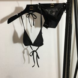 Conjunto de biquíni designer de roupas femininas sexy, maiô em forma de alça transparente, maiô de praia feminino, maiô de marca de luxo