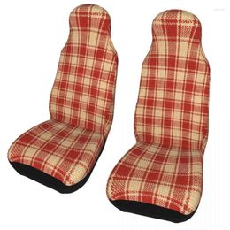 Car Seat Covers Red And Natural Plaid Universal Cover Auto Interior Travel Retro Protection Fiber Hunting