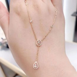 jewlery messis necklaces designer messikas for women jewelry necklace Sika Tassel Ins Girl Collarbone Chain Rose Gold High Carbon Diamond Water Drop Rock Sugar Neck