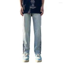 Men's Jeans 2024 Spring Retro Straight Leg Loose Denim Pants With
