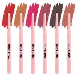 Lip Liner Private Label Creamy Pink Lip Liner Pencil Wholesale Waterproof Custom Nude Dark Brown Lip Makeup Pen Wholesale 10pcs 240301