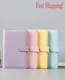 A6 Colourful Creative Macarons Binders Notebook Shell Looseleaf Notepad Spiral Binder Inside Page Glitter Transparent Storage Bag8733092