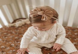 Europe Infant Baby Big Bowknot Headband Kids Nylon Elastic Hair Band Children Headwear Kid Accessory 8 Colors7303953
