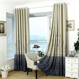 Window Treatment Castle Modern Curtains Silver Stamping Heavy Thick Blackout Curtain Living Room Bedroom Insulation Curtain Home D2336