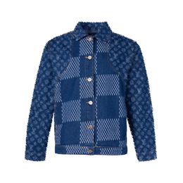 2024 Men Women Designers Jackets Denim coat Plaid Jacquard letter fabric Wash worn Lapel Neck paris Streetwear blue 165