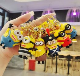 New Cartoon Cute Finger Toy Fashion Trend Minions Schoolbag Pendant Doll Keychain Trendy Play Men and Women Bag Pendant Car Key Ri7404833