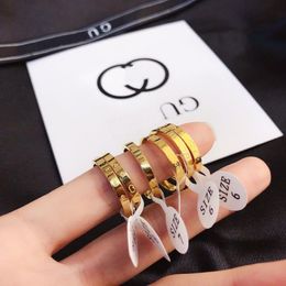 Classic Premium Wedding Ring Luxury Girls' Plain Rings Designer Brand Letter Ring 18k Gold Plated Exquisite Jewellery Accessori268Q