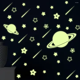 Wall Stickers PVC Luminous Glow In The Dark Star Galaxy Moon Kids Room Decor Wallpaper Poster