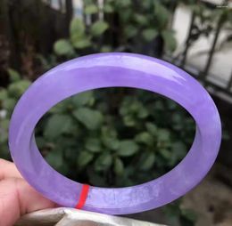 Bangle Est Natural Myanmar Glutinous Violet Jadeite Bangles Exquisite Quality Jade Bracelet Handring Fine Jewellry