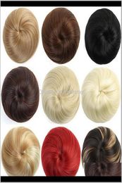 Chignons Extensions Products Drop Delivery 2021 Rubber Band Bun With ClipIn Design Extension Synthetic Roller Fast Scrunchie Fasi2223848