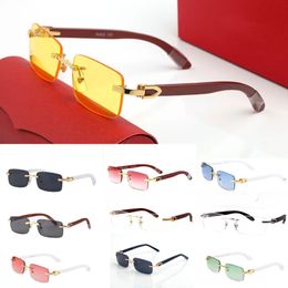 Fashion Millionaire Sunglasses For Women Made in Italy Men Rimless Gold Metal Frame Buffalo Horn Sun Glasses Summer Styles Mens Sp210E