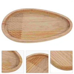 Plates Wood Serving Tray Oval Wooden Plate For Party Snack Board Bread Fruit (L)