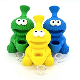 Frog Shape Silicone Smoking Water Pipe Bong Animal Smoke Bubbler Hookah Dab Rigs Dry Herb Tobacco Hand Pipes Accessories Bongs