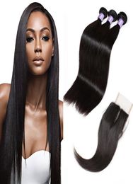 Peruvian Hair Straight Virgin Hair Weaving Deep Curly Loose Wave Body Wave Cheap Brazilian Human Hair Bundles With Lace Closure Wa6596823