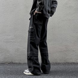 Hip Hop Tooling Pants Men Multi Pockets Cargo Pants Trousers Women Mens Streetwear Casual Pants Straight Loose Joggers