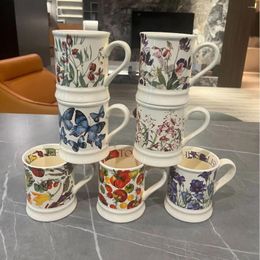 Coffee Pots Creative Mug Ceramic Mark Cups Breakfast Milk Tea Fruit Juice Couple Cup Artistic Oil Painting Drinkware